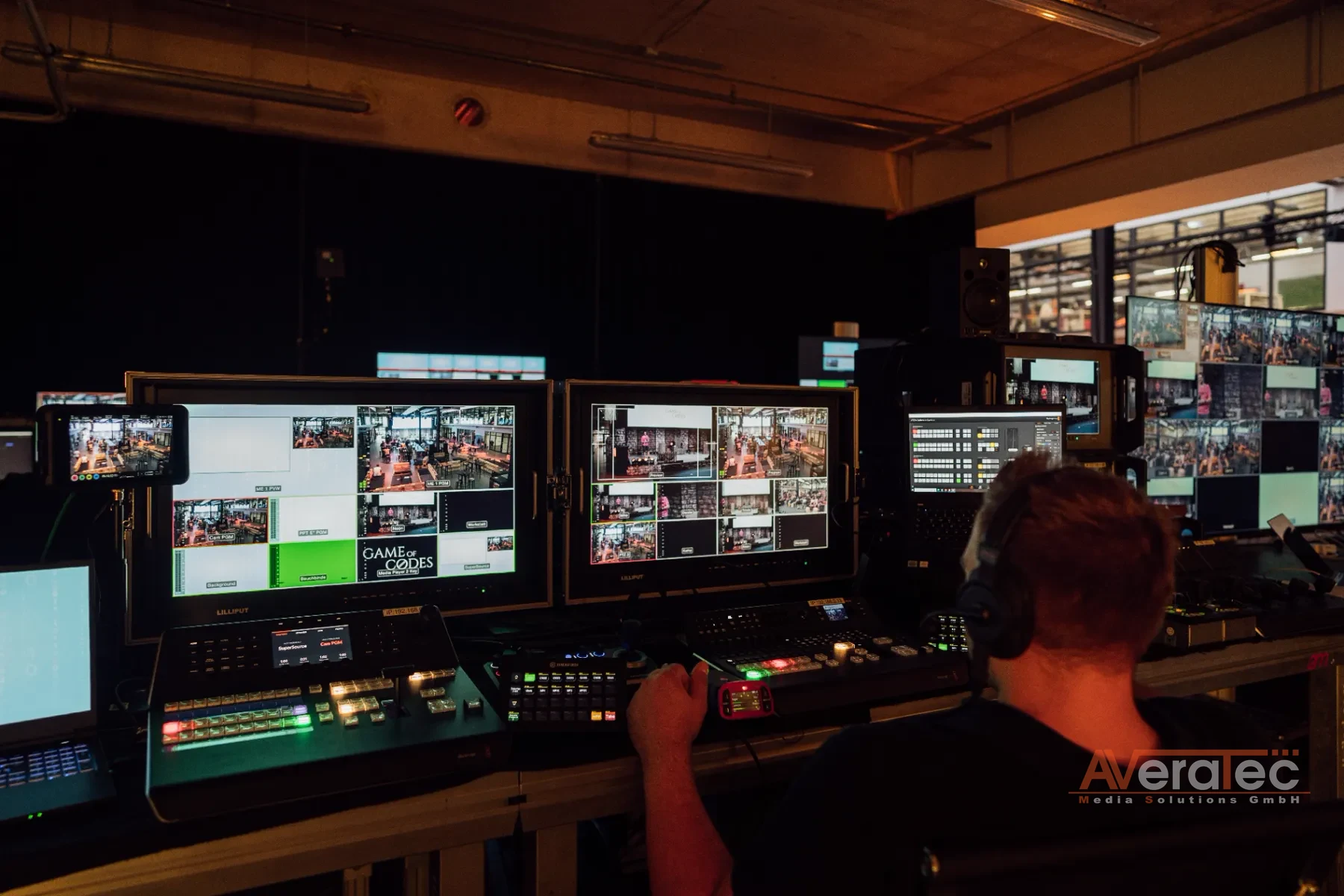 Bildregie mit Multiview-Monitoren und Kreuzschiene